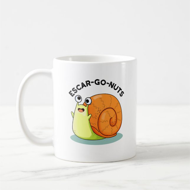 Caneca De Café Loucos Escar-go Engraçado Escargot Snail Pun (Esquerda)