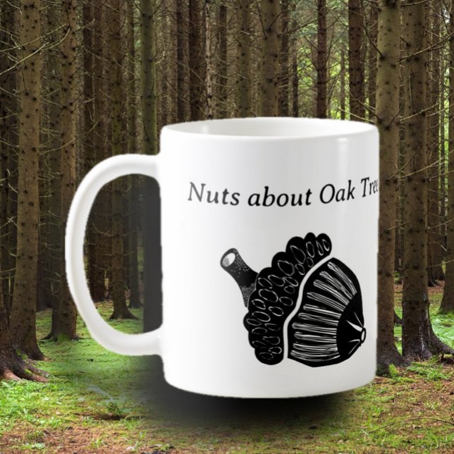 Caneca De Café Loucos sobre Oak Trees Acorn (Criador carregado)