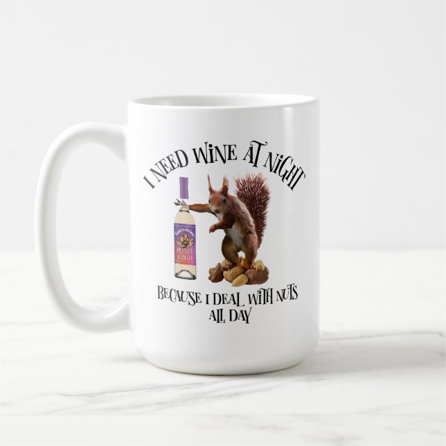 Caneca De Café Loucos todo o dia - Engraçada Bebida de Vinho de E (Esquerda)