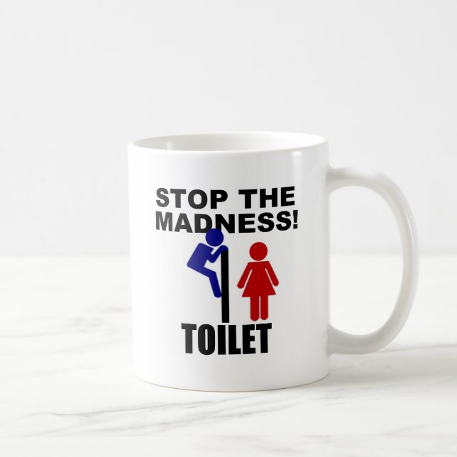 Caneca De Café Loucura do toalete (Direita)