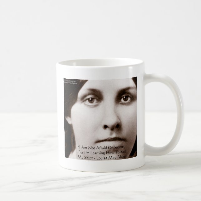 Caneca De Café Louisa May Alcott "Aprendendo a Navegar" Presentes (Direita)