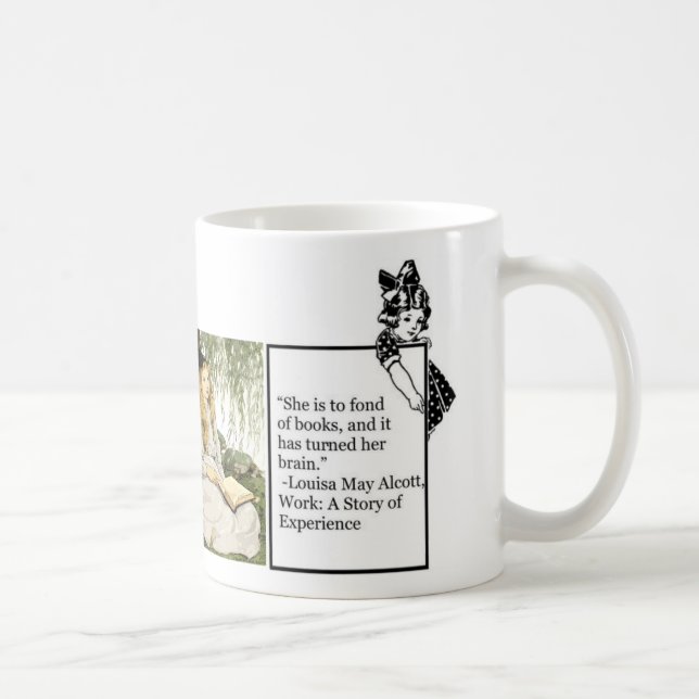 Caneca De Café Louisa pode citações engraçadas de Alcott para (Direita)