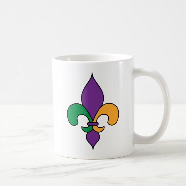 Caneca De Café Louisiana Mardi Gras Fleur de Lis (Direita)