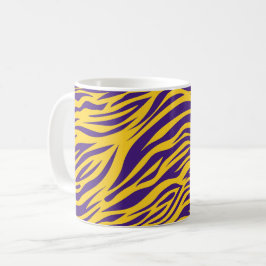 Caneca De Café Lousiana Tiger Stripes Roxo e Dourado