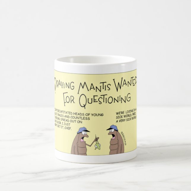 Caneca De Café Louva-a-deus Praying querida questionando (Centro)