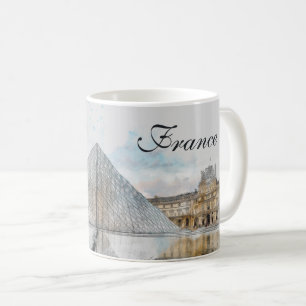 Caneca De Café Louvre Paris, França Vintage Art