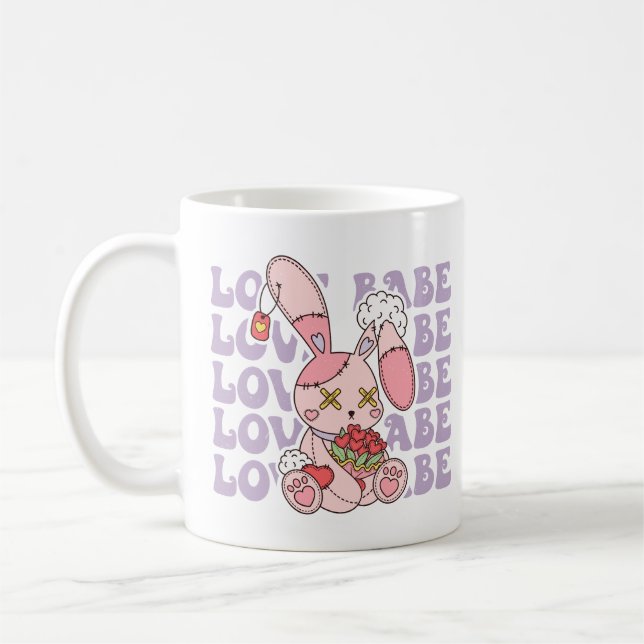 Caneca De Café Love Babe Namorados Bunny (Esquerda)