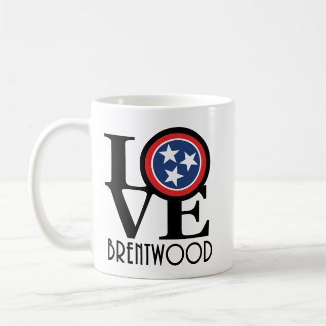 Caneca De Café LOVE Brentwood Tennessee 11oz (Esquerda)