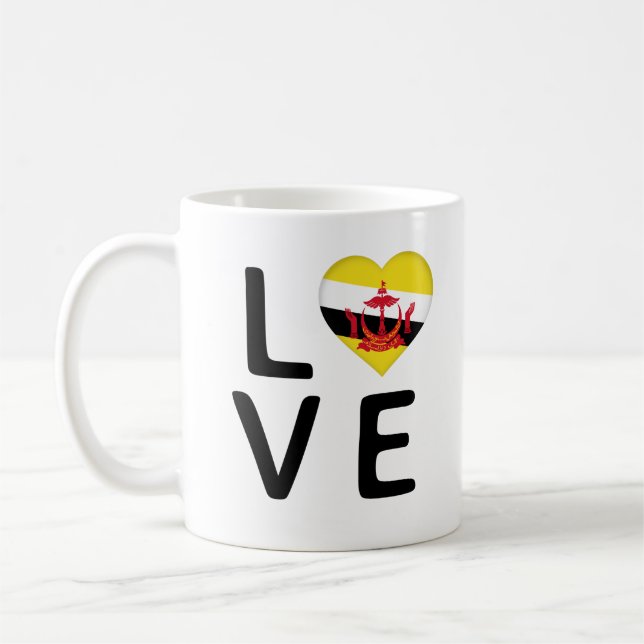 Caneca De Café Love - Brunei Flag (Esquerda)
