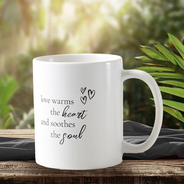 Caneca De Café Love Calliographic Cote Preto B&W ID940 (Criador carregado)