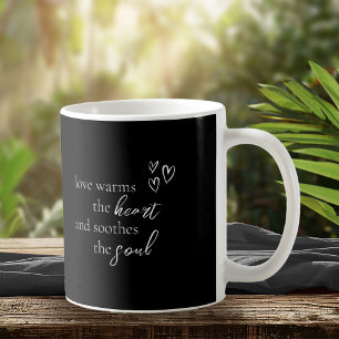 Caneca De Café Love Calliographic Cote White B&W ID940
