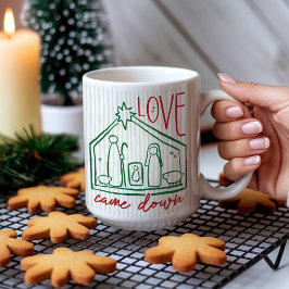 Caneca De Café Love Came Down Hand Drawn Manger CHRISTmas Photo