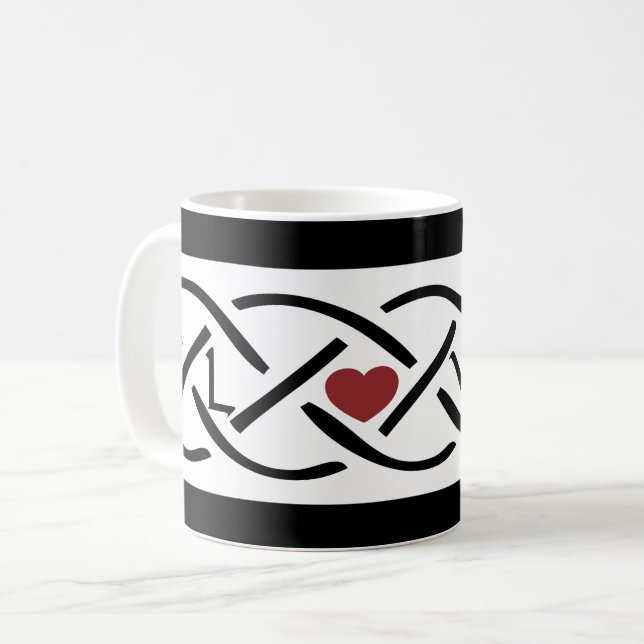 Caneca De Café Love Celtic Knot (Frente Esquerda)