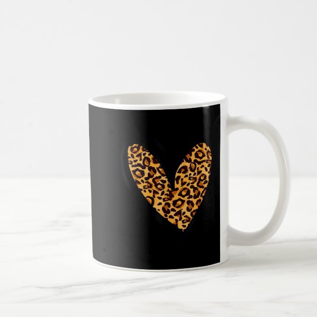 Caneca De Café Love Cheetah Leopard Print Heart Valentines Day Gi (Direita)