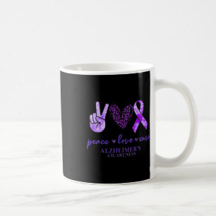 Caneca De Café Love Cure Ribbon Lepard Alzheimerheimer Brain Awa