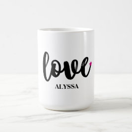Caneca De Café LOVE Custom Name Mug, Dia de os namorados Gift,