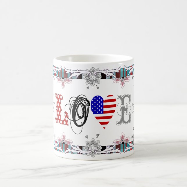 Caneca De Café Love EUA (Centro)