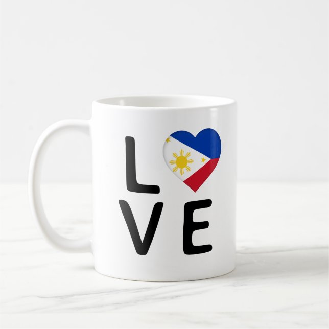 Caneca De Café Love - Filipinas Flag (Esquerda)