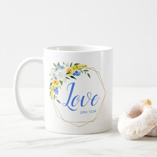 Caneca De Café Love Floral (Com Donut)