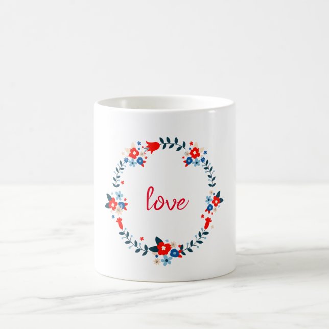 Caneca De Café Love Floral Wreath (Centro)