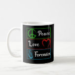 Caneca De Café Love Forensical Science DNA Investigator<br><div class="desc">Ame o Investigador de DNA da Ciência Forense. Investigador Forense de Criminologia Científica.</div>