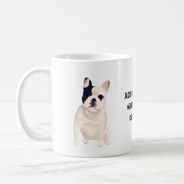 Caneca De Café Love French Bulls - Texto Personalizado para Caric (Esquerda)