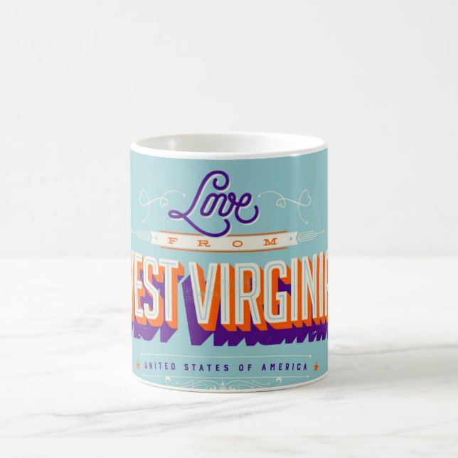Caneca De Café LOVE from West Virginia  (Centro)