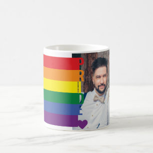 Caneca De Café Love Heart Rainbow Orgulho gay LGBT Foto