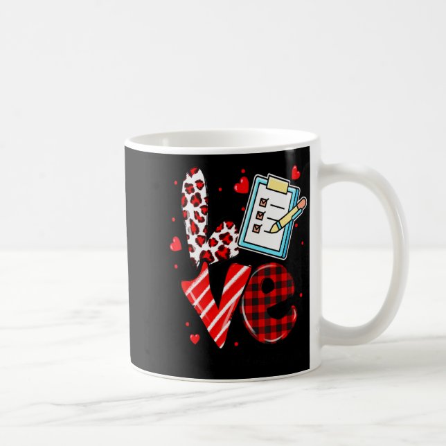 Caneca De Café Love Heart School Secretary Life Valentines Day Gi (Direita)