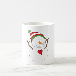 Caneca De Café Love Heart Snowman