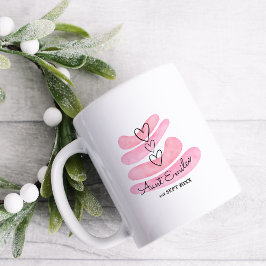 Caneca De Café Love Hearts Pink Watercolor Pregnancy Announing