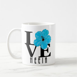 Caneca De Café LOVE Heeia Hawaii Blue Hibiscus 11oz