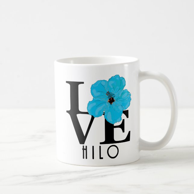 Caneca De Café LOVE Hilo Blue Hibiscus 11oz (Direita)