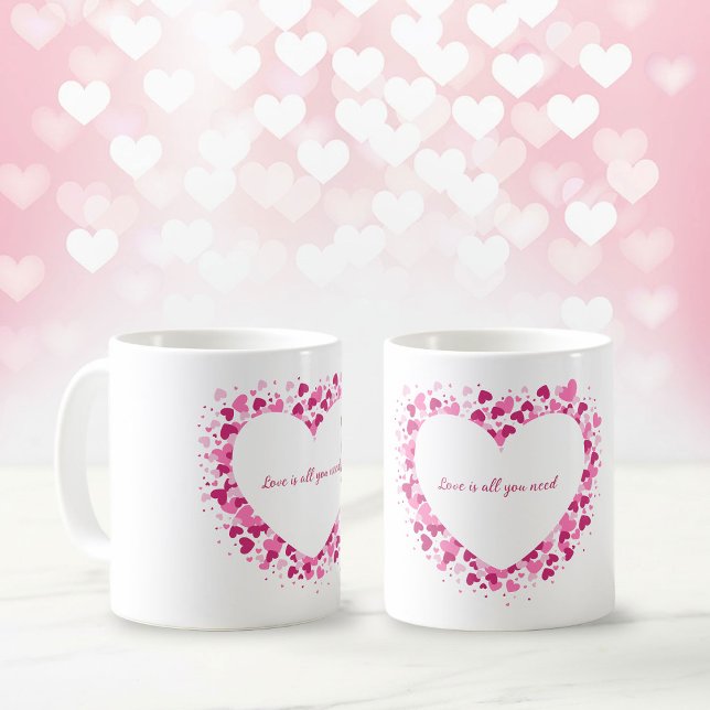 Caneca De Café Love Is All You Need Heart Frame Mug ("Love is all you need" Coffee Mug)