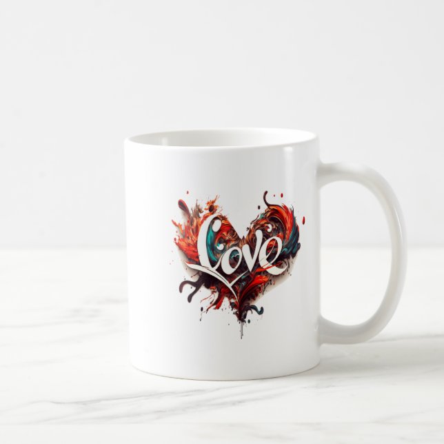 Caneca De Café Love Is On Valentines Day  (Direita)
