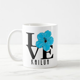 Caneca De Café LOVE Kailua Blue Hibiscus 11oz