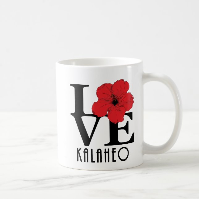 Caneca De Café LOVE Kalaheo Red Hibiscus 11oz (Direita)