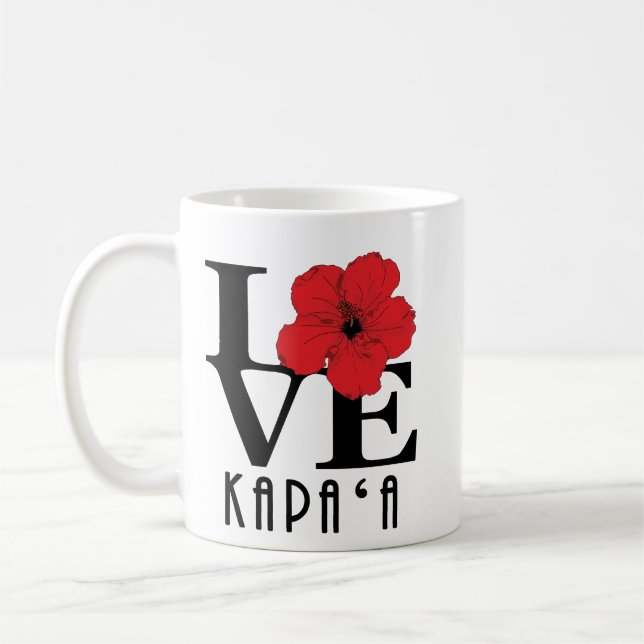 Caneca De Café LOVE Kapa`A Red Hibiscus 11oz (Esquerda)