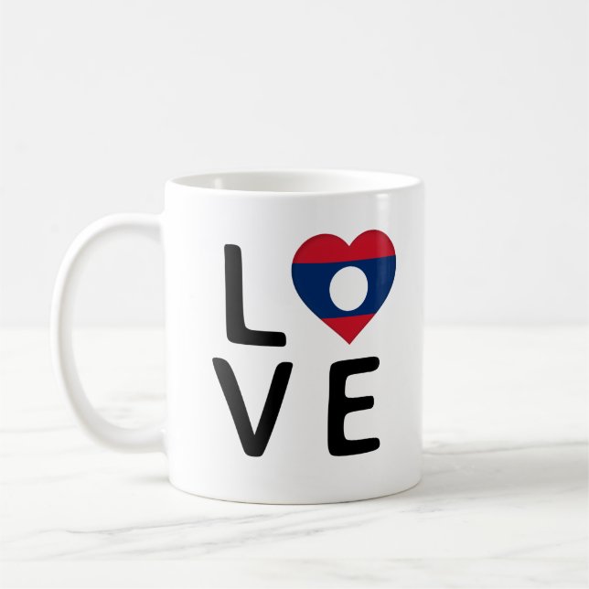 Caneca De Café Love - Laos Flag (Esquerda)