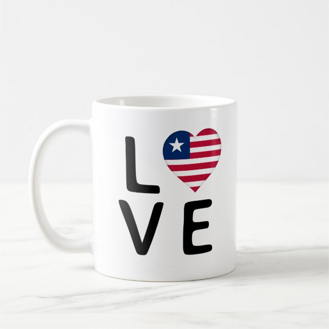 Caneca De Café Love - Libéria Flag (Esquerda)