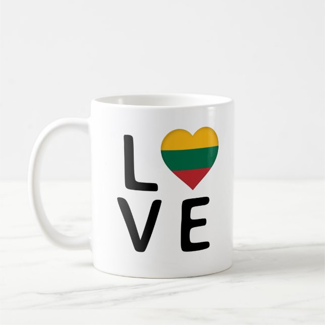 Caneca De Café Love - Lituânia Flag (Esquerda)