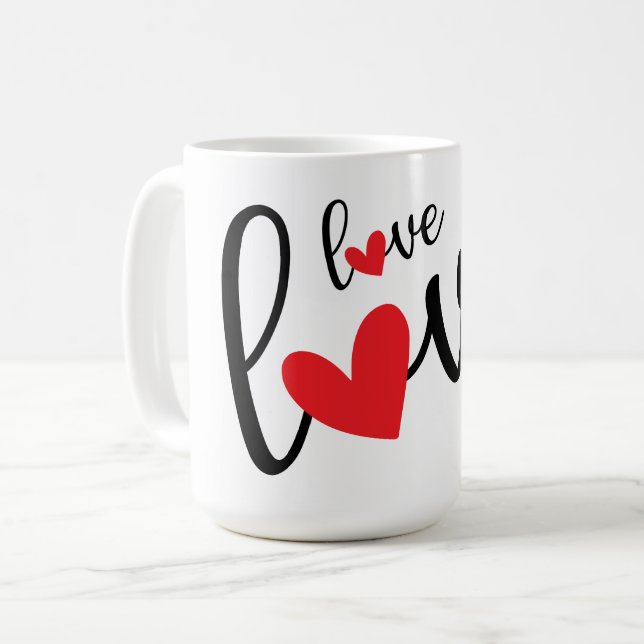 Caneca De Café Love Love Love Hearts (Frente Esquerda)