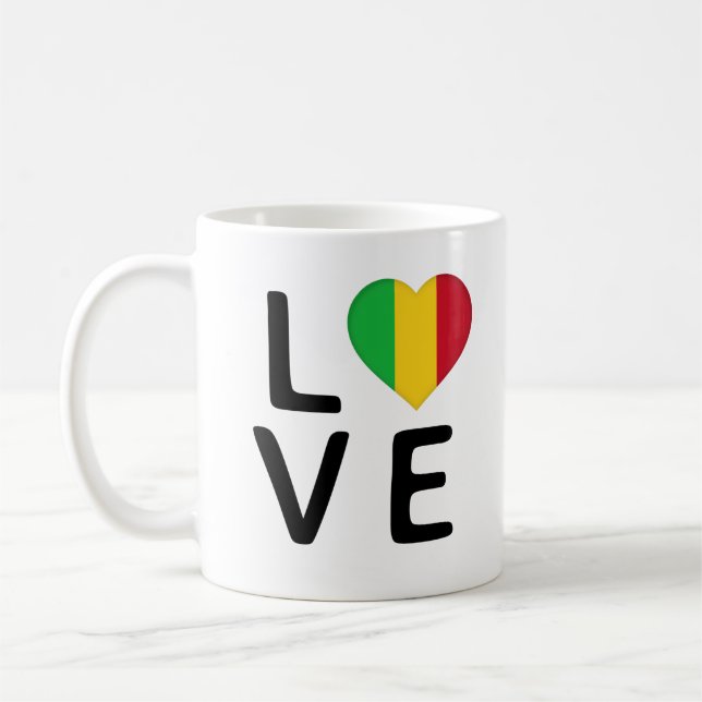 Caneca De Café Love - Mali Flag (Esquerda)