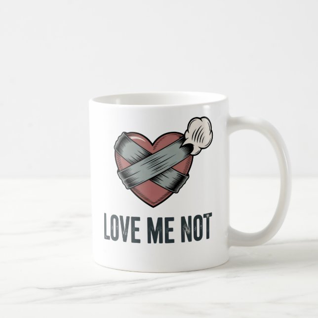 Caneca De Café Love Me Not | Funny Heartbreak Design  (Direita)