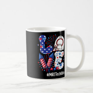 Caneca De Café Love Mri Tech Life Usa Flag Fireworks 4 De Julho