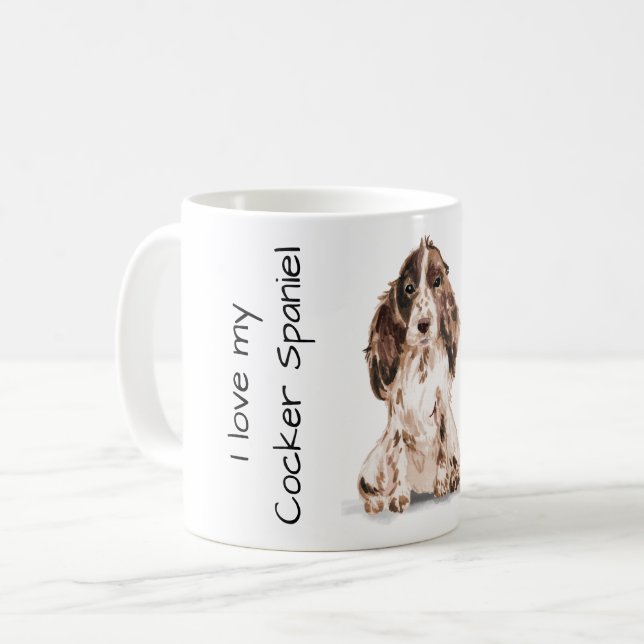 Caneca De Café Love My Cocker Spaniel (Frente Esquerda)