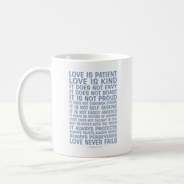 Caneca De Café Love Never Fails Personalized (Esquerda)