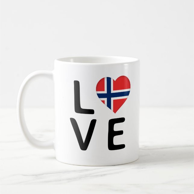 Caneca De Café Love - Norway Flag (Esquerda)
