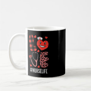 Caneca De Café Love Nurs Dia de os namorados Scrub Namorados RN I