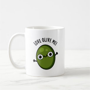 Caneca De Café Love Olive Me Bonito Comida Pun